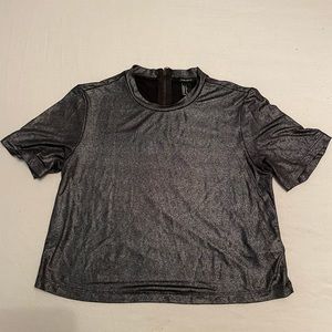 Forever 21 metallic cropped tee size S